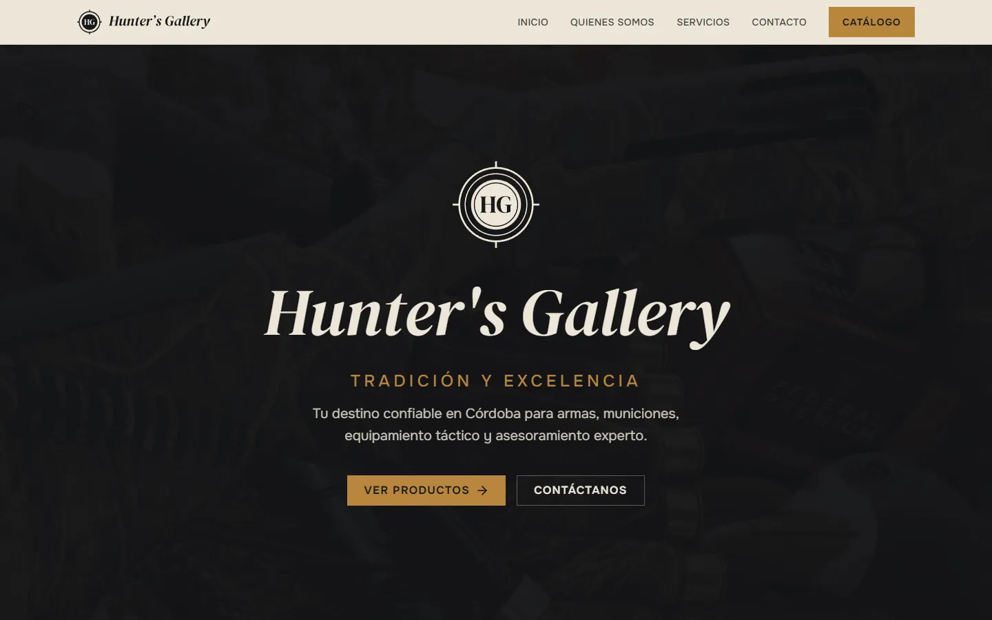 Portada del sitio público de Hunter's Gallery